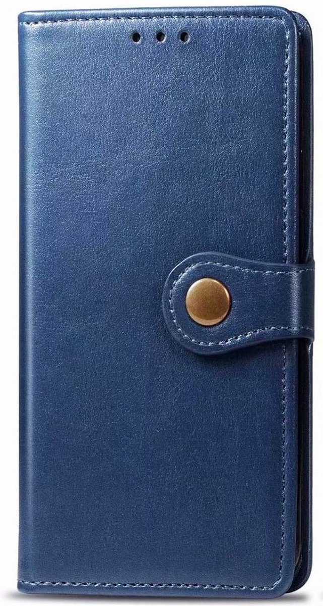 Mobiq - Klassieke Wallet Case Met Sluiting iPhone 12 / iPhone 12 Pro 6.1 inch - Blauw