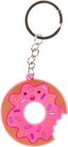 Sleutelhanger donut 4,5 cm roze