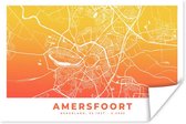 Poster Stadskaart - Amersfoort - Geel - Oranje - 60x40 cm - Plattegrond