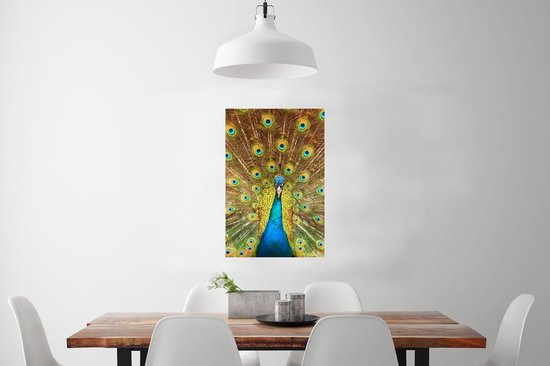 Affiche Paon - Vogel - Blauw - 60x90 cm