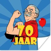 Poster Man - 70 Jaar verjaardag - Blauw - 75x75 cm