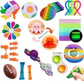 Uniek Fidget Toys Pakket - Mega pakket 21 Toys Set - Fidget toy pop it XL - Dimple digit - Dna stress bal - Octopus