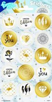 stickers Gold 20 x 10 cm goud 15 stuks