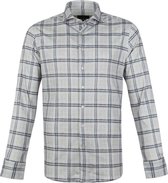 Vanguard Overhemd Melange Ruit Blauw - maat L