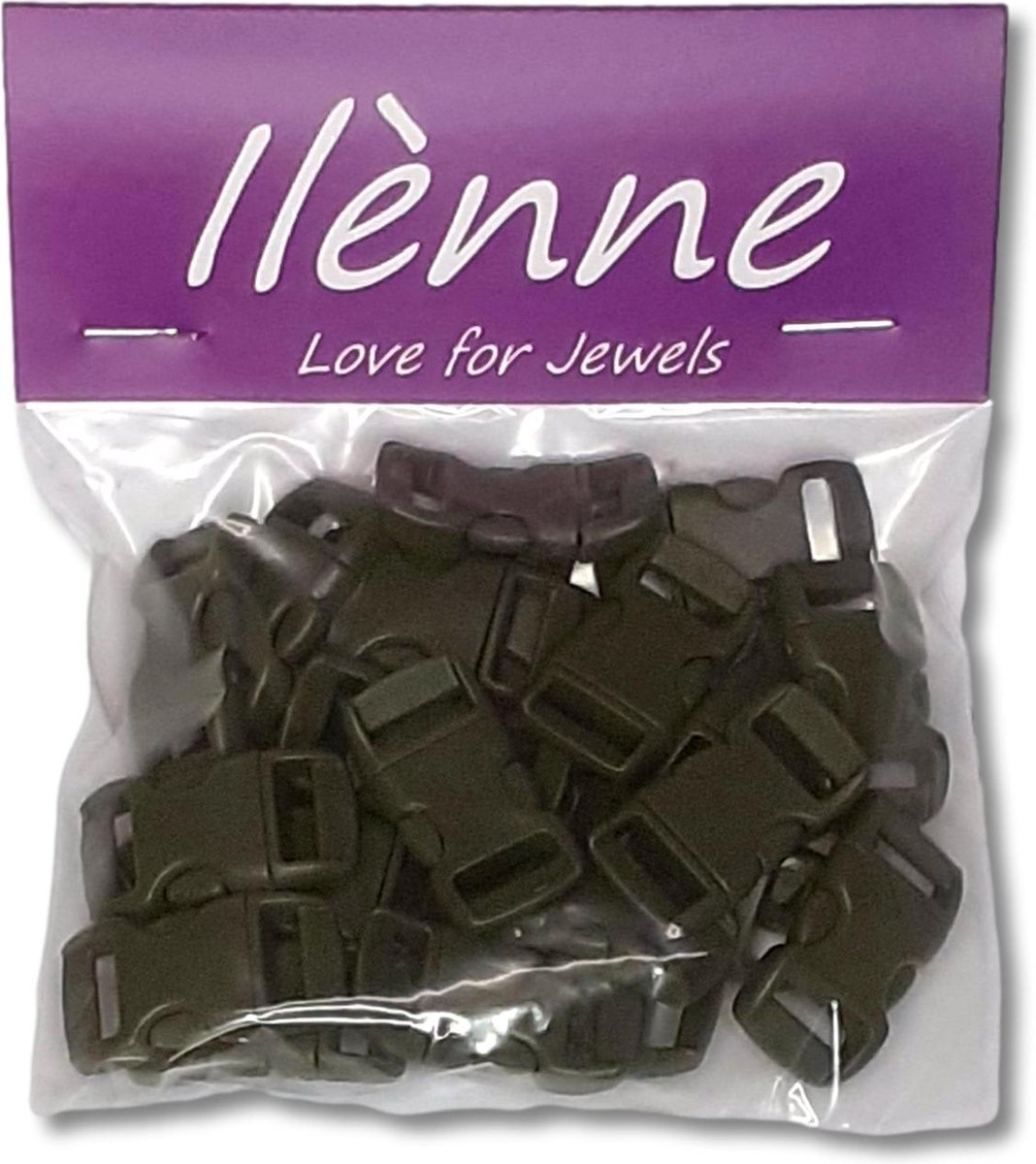 Ilènne - Paracord sluiting - Leger groen - plastic - 25 stuks - voor armband