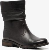 Hush Puppies gevoerde leren dames enkellaarsjes - Zwart - Maat 37