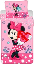 Disney Minnie Mouse Dekbedovertrek Heart - Eenpersoons - 140 x 200 cm - Katoen