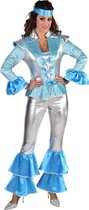 Magic By Freddy's - ABBA Kostuum - Does Your Mother Know Dancing Queen Abba - Vrouw - blauw,zilver - XL - Carnavalskleding - Verkleedkleding
