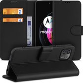 Telefoonhoesje Motorola Edge 20 Lite Book Cover Zwart met Pasjeshouder