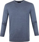 Profuomo Pullover Merino O-Hals Blauw - maat L