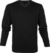 Profuomo Pullover Merino V-Hals Zwart - maat M