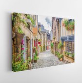 Canvas schilderij - Beautiful view of scenic narrow alley with historic traditional houses -     604232888 - 80*60 Horizontal