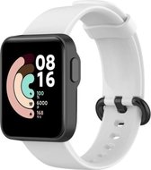 Siliconen Smartwatch bandje - Geschikt voor Xiaomi Mi Watch Lite siliconen bandje - wit - Strap-it Horlogeband / Polsband / Armband