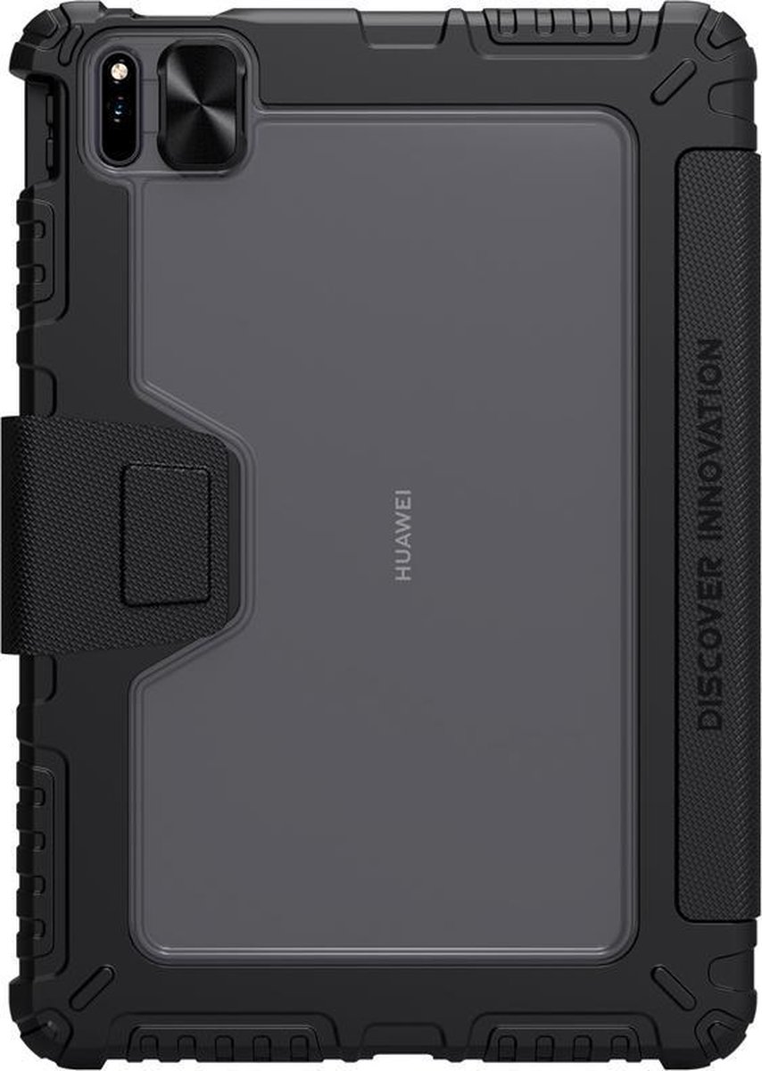 Nillkin - Tablethoes geschikt voor Huawei MatePad Pro 10.8 2021 - PU Leren Extreme Tri-Fold Book Case - Huawei MatePad Pro hoes met Camera protectie - huawei hoes Met Sleep/Wake-up Functie - Zwart