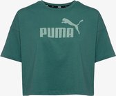 Puma Essentials Cropped Logo Tee dames T-shirt - Groen - Maat M