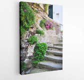 Onlinecanvas - Schilderij - Cinque Terre Italië Art Verticaal Vertical - Multicolor - 115 X 75 Cm