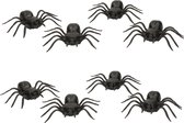 Halloween - 8x Plastic nep spinnen 10 cm Halloween decoratie - Horror themafeest versiering - Plastic/kunststof dieren