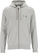 Calvin Klein CK ONE lounge hoodie - heren sweatvest met rits en capuchon - middeldik - grijs melange -  Maat: XL