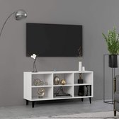 Tv-meubel met metalen poten 103,5x30x50 cm wit