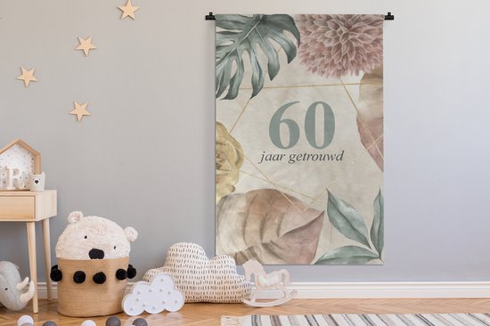 Tapisserie - Tapisserie - Marié 60 ans - Proverbes - Citations - Mariage - 120x180 cm - Tapisserie