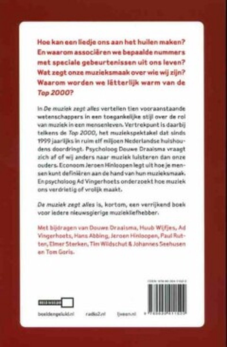 De muziek zegt alles - back cover