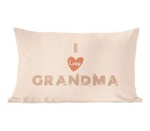 Sierkussen - Oma Cadeau I Love Grandma Hartjes - Multicolor - 40 Cm X 60 Cm