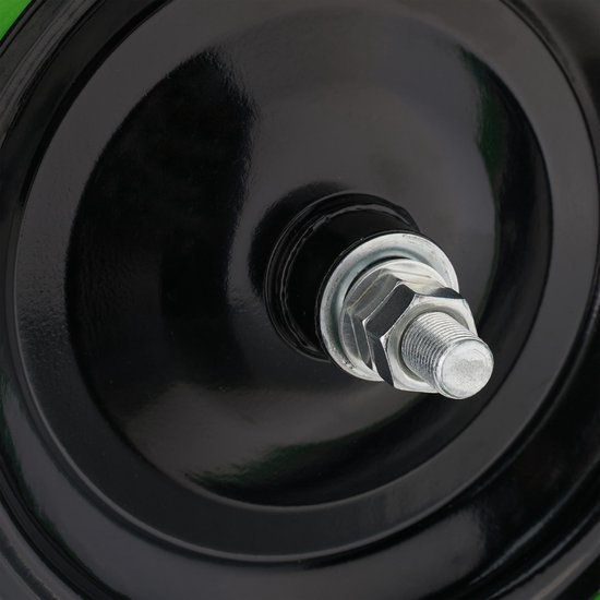 kruiwagenwiel 4.80 4.00-8 - rubber - stalen velg - met as - anti-lek - 120 kg - groen-zwart van Bouwmaat — afbeelding 3
