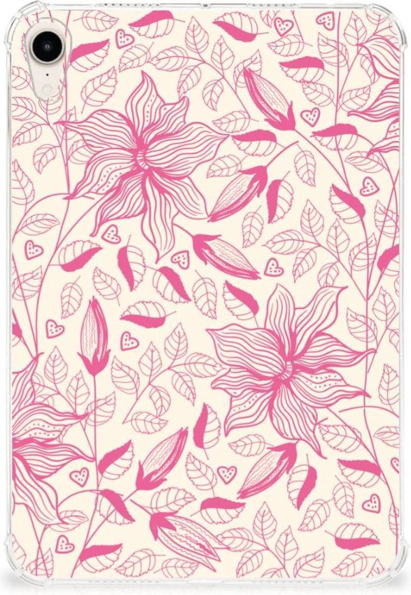 Apple iPad mini 6 (2021) Siliconen Hoesje Pink Flowers