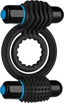 Dubbel Vibrerende Cockring - Zwart