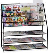 Tijdschriftenrek - Zwart - Vrijstaand - Metaal - 96x97x37 cm