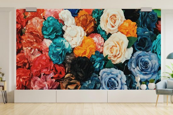 Papier peint - Papier peint photo Wallpaper Wall - Roses - Abstrait - Largeur 430 cm x hauteur 240 cm
