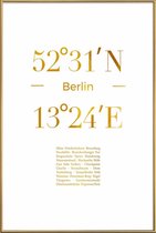 JUNIQE - Poster met kunststof lijst Berlin gouden -40x60 /Goud & Wit