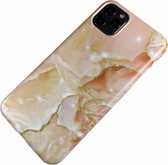 Apple iPhone 11 Pro Max - Silicone marmer zacht hoesje Mara beige - Geschikt voor