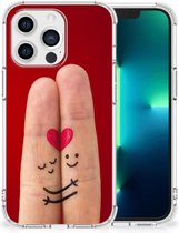 Anti Shock hybrid Case Geschikt voor Apple iPhone 13 Pro Stevige Telefoonhoesje met transparante rand Liefde