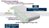 2-Persoons Matras -POCKET KOUDSCHUIM HR45/NASA TRAAGSCHUIM 7 ZONE 25 CM - 3D - Stevig ligcomfort - 140x200/25