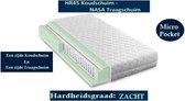 1-Persoons Matras - MICROPOCKET HR45 KOUDSCHUIM/NASA traagschuim 7 ZONE 23 CM   - Zacht ligcomfort - 80x210/23