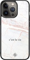 iPhone 13 Pro hoesje glass - C'est la vie | Apple iPhone 13 Pro  case | Hardcase backcover zwart