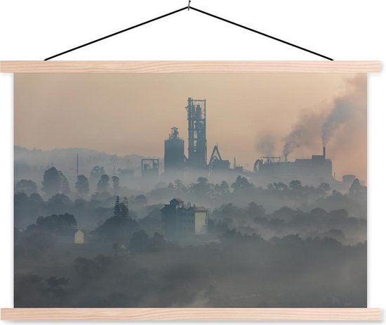 Posterhanger incl. Poster – Schoolplaat – Industrie in India – 60×40 cm – Blanke latten