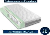 1-Persoons Matras -POCKET HR45 KOUDSCHUIM 7 ZONE 23 CM - 3D   - Zacht ligcomfort - 90x220/23