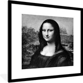 Photo encadrée - Mona Lisa - Cadre photo Leonardo da Vinci noir avec passe-partout blanc 40x40 40x40 cm - Affiche encadrée (Décoration murale salon / chambre)