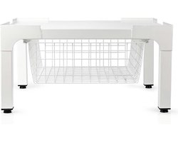 Nedis Wasmachine Verhoger met Mand - Opbouwmeubel - Wasmachine en Droger - 200 kg - Wit