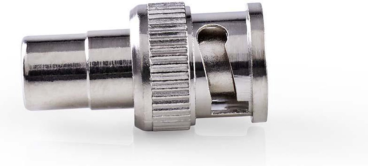 Nedis BNC-Adapter | BNC Male | RCA Female | Vernikkeld | 50 Ohm | Recht | Metaal | Zilver | 10 Stuks | Polybag