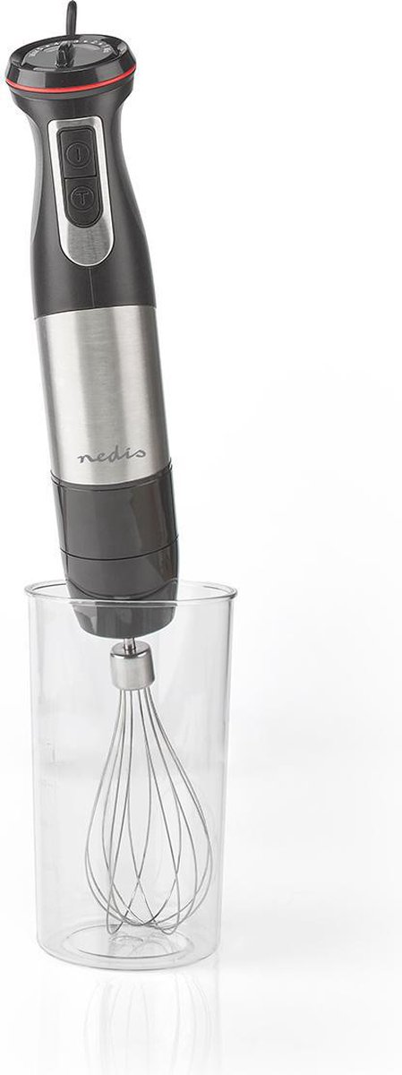 Nedis Staafmixer - 800 W - Snelheidsinstellingen: Variabele Snelheidsregeling - Hakmachine - Aluminium / Zwart van Merkloos — afbeelding 4