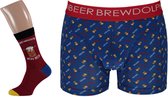 Kerst Boxershort + Sokken Cadeau SET Brewdolph Reindeer - Maat  S