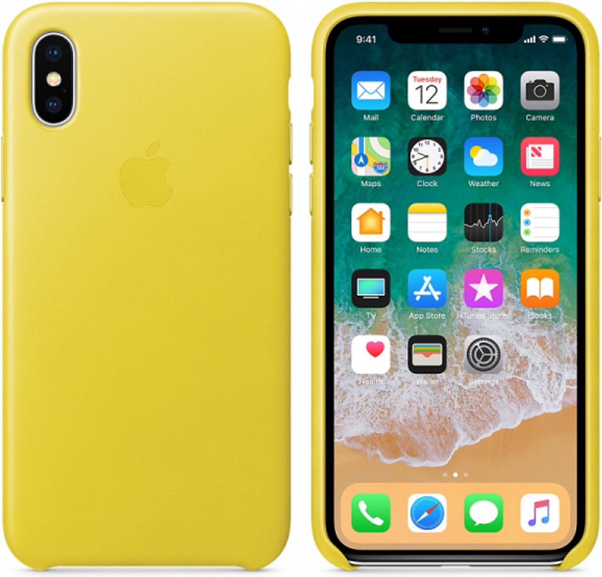 Apple - Leren Hoesje - iPhone X - Geel