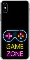 iPhone Xs Max hoesje - Controller - Game - Neon - Zwart - Quotes - Game zone - Siliconen Telefoonhoesje
