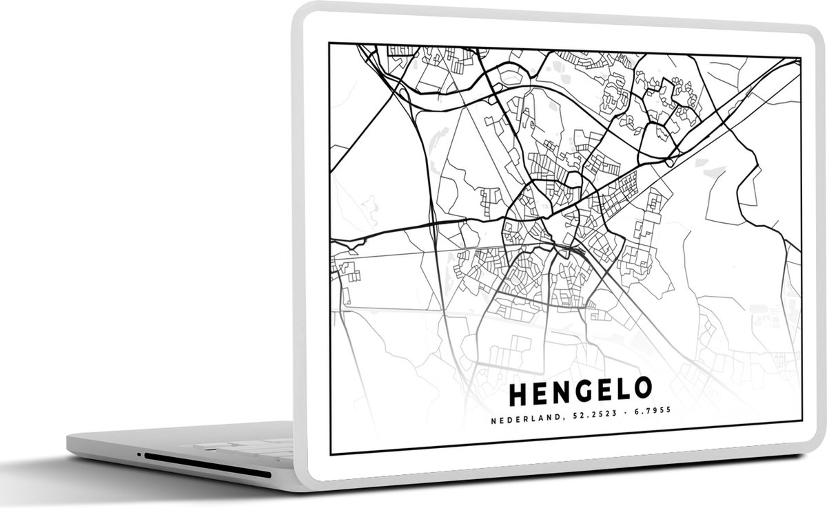 Laptop sticker - 14 inch - Kaart - Hengelo - Nederland - 32x5x23x5cm - Laptopstickers - Laptop skin - Cover