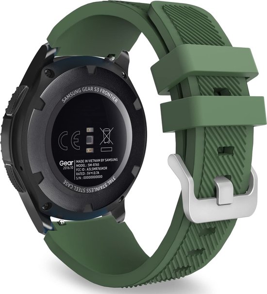 Strap-it Smartwatch bandje 22mm - siliconen bandje geschikt voor Samsung Galaxy Watch 46mm /  Gear S3 Classic & Frontier / Galaxy Watch 3 45mm - Garmin Vivoactive 4 /  Venu 2 -  Huawei Watch GT2 46mm - Amazfit GTR 2 / 2e 47mm - legergroen