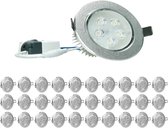 ECD Germany 30er Pack LED Inbouwspots 5W 230V 353 Lumen Warm wit 3000K - Rond - Dimbaar - Zwenkbaar 30° - IP44 - Inbouwlamp Plafondlamp Plafondlamp Spot Inbouwspots