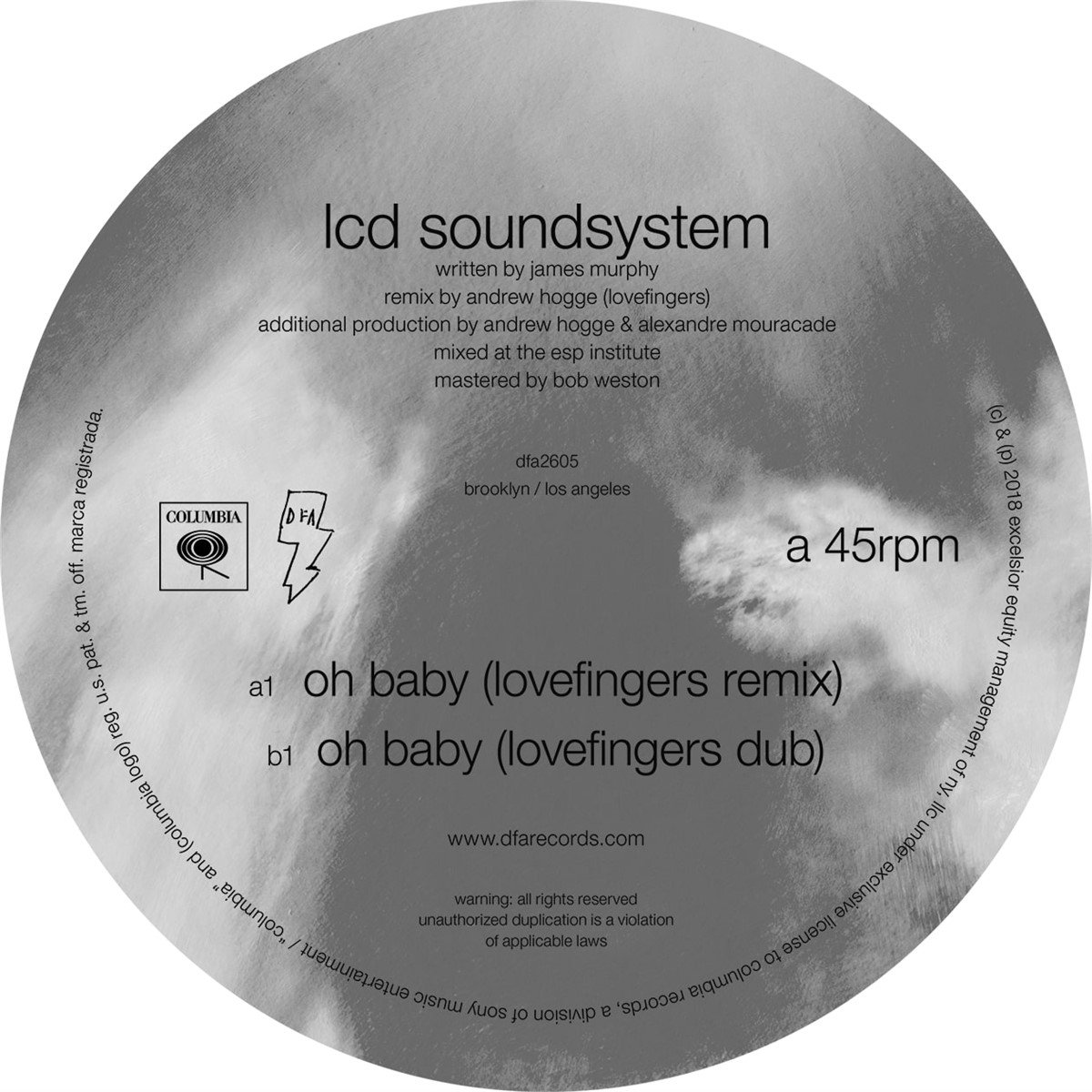 LCD Soundsystem - Oh Baby (Lovefingers Remix) (12" Single)